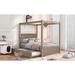 Modern Canopy Bed with Trundle Bed, Full Size Platform Frame, Support Slats, Customizable Canopy Rails