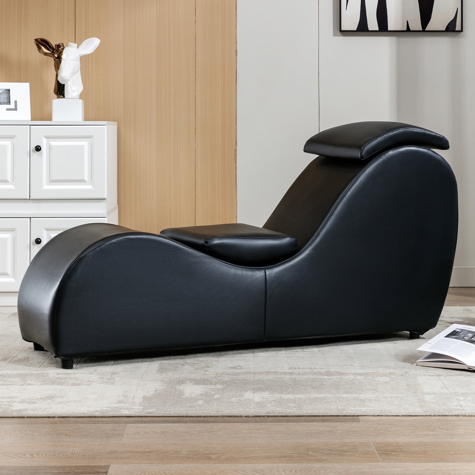 Mixoy Indoor Yoga Chair,Curved Yoga Chaise Lounge Chair for Adults Stretching Exercising Relaxing