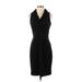 Just... Taylor Casual Dress - Sheath V Neck Sleeveless: Black Print Dresses - Women's Size 4