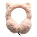 Plush headset Plush Cat Ear Shape Headset Keep Warm Headphones Retractable Wired Headset for PC Phone (Pink)