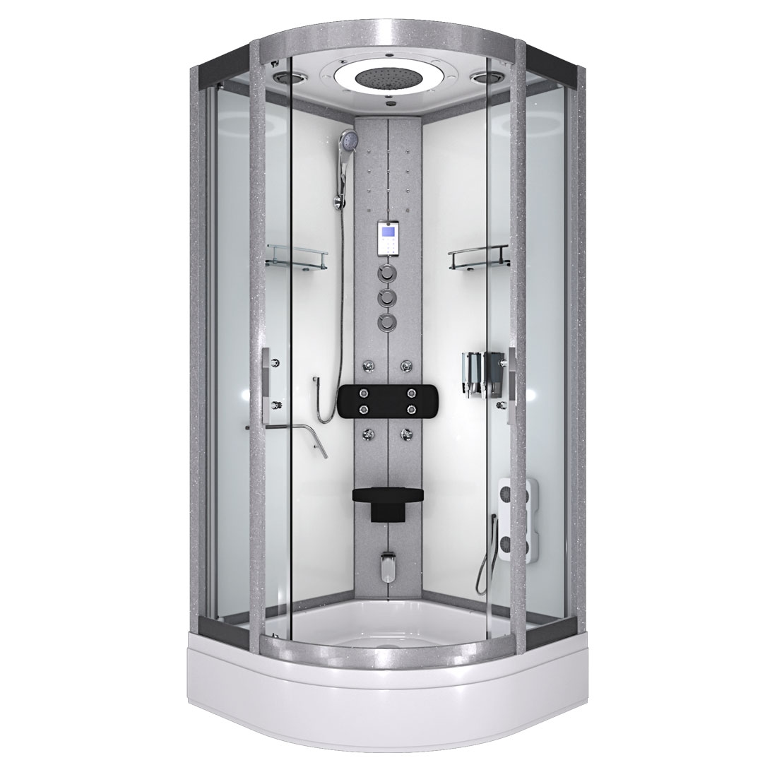 AcquaVapore Komplettdusche Duschkabine Fertigdusche Dusche D58-60T1 100x100 cm ohne 2K Scheiben Versiegelung Image