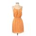 Collective Concepts Casual Dress - Popover: Orange Stripes Dresses - Women's Size Small