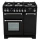 Rangemaster Kitchener KCH90DFFBL/C Black / Chrome 90cm Dual Fuel Range Cooker