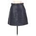 Topshop Casual A-Line Skirt Knee Length: Blue Print Bottoms - Women's Size 26