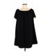 ASOS Casual Dress - A-Line Boatneck Short sleeves: Black Print Dresses - Women's Size 8