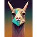 Curious Llama Geometric Pastel Unframed Wall Art Print Poster Home Decor