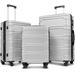 Luggage Set of 3 Expandable Lightweight Hard Shell Suitcase 20"24"28", Silver