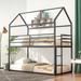 Twin Over Twin Bunk Beds for Kids,Metal House Bunk Bed Frame with Built-in Ladder,No Box Spring Needed