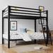 Twin Over Twin Metal Bunk Frame Bed for Juniors Industrial Twin