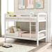 Twin Over Twin Bunk Beds Solid Wood Platform Bed Frames Sofa Bed White