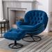 Velvet Fabric Accent Chair Ergonomic Chaise Lounges with Ottoman Modern Chair Bed Casual Single Sofa Club Chairs for Livingroom