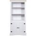 White 3-Tier Mexican Pine Side Cabinet with Doors