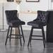 Swivel Counter Height Bar Stools with Backs, Upholstered Dining Room and Kitchen Bar Stools Set of 2 with Wood Legs - N/A