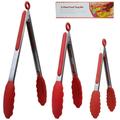 silicone kitchen Tongs for Cooking with Silicone Tips Non-Slip Grip Cooking Tong for Barbecue Air Fryer Cooking Frying 7-Inch 9-Inch 12-Inch 3 Pack - Red