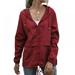 Raincoat Women Lightweight Waterproof Rain Jackets Packable Outdoor Hooded Windbreaker Red S