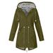 Women Winter Coat Top Long Sleeve Waterproof Jacket Raincoat Autumn Warm Jacket Outwear Casual Hooded Wind Plus Size S-5XL