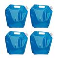 4pcs 5L Outdoor Large Capacity Water Bag Portable Foldable Drinking Water Bag Collapsible Water Tank Container Space-Saving Water Carrier for Camping Hiking Riding(Blue)