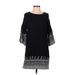 Gap Casual Dress - Shift Crew Neck 3/4 sleeves: Black Dresses - Women's Size 0 Petite