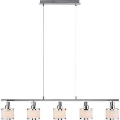 JUST LIGHT Pendelleuchte "ACCOR", grau (chrom), B:10cm L:90cm, Lampen