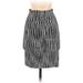 BCBGMAXAZRIA Casual Bodycon Skirt Knee Length: White Print Bottoms - Women's Size Small