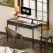 Inbox Zero Kulthoom Standing Home Office Computer Desk w/ Drawers w/ LED Built in Outlets Wood/Metal in Gray/White/Black | Wayfair