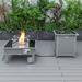 LeisureMod Walbrooke 20" H x 26.8" W Propane Outdoor Fire Pit Table w/ Lid Aluminum in Gray | 20 H x 26.8 W x 26.8 D in | Wayfair WGRS-27-20-GL