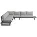 Meridian Furniture USA 129.5" Wide Outdoor Wedge Patio Sectional w/ Cushions Metal in Gray | 33 H x 129.5 W x 60.5 D in | Wayfair 338Grey-Sec2A