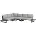 Meridian Furniture USA Maldives 129.5 Outdoor Patio Sectional w/ Cushions Metal in Gray/Black | 33 H x 129.5 W x 33 D in | Wayfair 338Grey-Sec1A