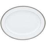 Noritake Charlotta Oval Platter Porcelain China/All Ceramic in Gray/White | 1.75" H x 12" W x 16" D | Wayfair 1771-413