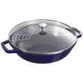 Staub Specialities 30 cm Cast iron Wok with glass lid dark-blue