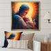 Red Barrel Studio® Guardian Angel Embracing The Baby I On Canvas Print Canvas, Cotton in Blue/Orange/Yellow | 30 H x 30 W x 1 D in | Wayfair
