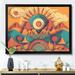 Red Barrel Studio® Tribal Sun II - Landscape Modern Canvas Art Print Canvas, Cotton in Blue/Red/Yellow | 12 H x 20 W x 1 D in | Wayfair