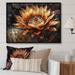 Bungalow Rose Rozia Brown Cactus Flower - Floral Cactus Canvas Print Metal in Green/Yellow | 30 H x 40 W x 1.5 D in | Wayfair