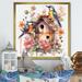 Red Barrel Studio® Birds on a Birdhouse - Print Canvas, Cotton in Brown/Orange/Pink | 16 H x 16 W x 1 D in | Wayfair