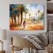 Union Rustic Yellow Woman in the Desert II - Woman Desert Metal Wall Decor Metal in Green/Orange/Yellow | 12 H x 20 W x 1 D in | Wayfair