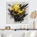 Ivy Bronx Eduardas Eduardas Evolving In Yellow Gray Liquid Ink I Metal in Black/Yellow | 29 H x 29 W x 1 D in | Wayfair