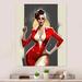 Red Barrel Studio® Sensual Woman In Red On Metal Graphic Art Metal in Gray/Red | 20 H x 12 W x 1 D in | Wayfair 55BB456BFE254E7EA2CCAA84D0C0497B