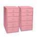 Ebern Designs SlayStation 5 Drawer Makeup Vanity Storage Unit w/ Soft Close Makeup Cabinet w/ Crystal Knobs Wood in Pink | Wayfair