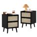 Bay Isle Home™ Cowen 2 - Drawer Nightstand Wood in Brown | 21.65 H x 15.75 W x 13.78 D in | Wayfair 93635EA0158B42F1ACBD5E60C0C18D25