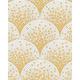 Profhome - Stone tile wallpaper wall BA220042-DI hot embossed non-woven wallpaper embossed with tile pattern shiny gold white beige 5.33 m2 (57 ft2)