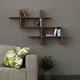 Halic Wall Mounted Modern Bookcase Display Unit - Dark Coffee - Dark Coffee - Decortie