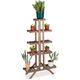 Flower Stand with 5 Tiers, Wooden, Indoor Flower Rack, Multi-Shelf, HxWxD: ca 142.5 x 83 x 28.5 cm, Dark Brown - Relaxdays