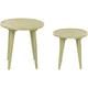 Vintage Style Nest of 2 Handmade Side End Tables Mango Wood Light Green Maharo - Green