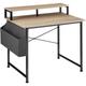 Tectake - Desk with shelf and fabric bag - Corner desk, Computer desk, Office desk - industrial wood light, oak Sonoma 120 cm - industrial wood