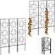 Relaxdays - Metal Trellis, Set of 6, Push In, Support for Climbing Plants, Garden, Patio & Balcony, 122 x 30.5 cm, Black