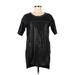 Zara Collection Casual Dress - Shift Crew Neck Short sleeves: Black Print Dresses - Women's Size Medium