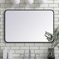 24-in W x 36-in H Soft Corner Metal Rectangular Wall Mirror in Black