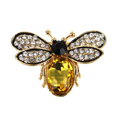 Bee Brooch With Diamante Encrusted Wing Detail