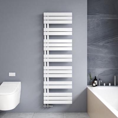 Handtuchtrockner Weiß 1662x500mm Asymmetrischer Flach Badheizkörper, Warmwasser-Handtuchheizkörper Image