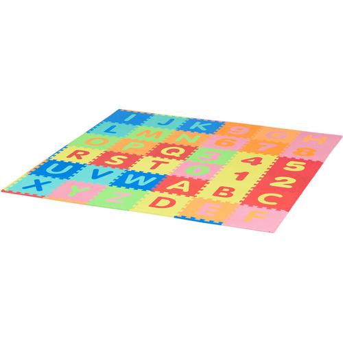 Homcom - Kinder Puzzlematte mit Buchstaben und Zahlen 182,5 cm x 182,5 cm x 1 cm - Mehrfarbig